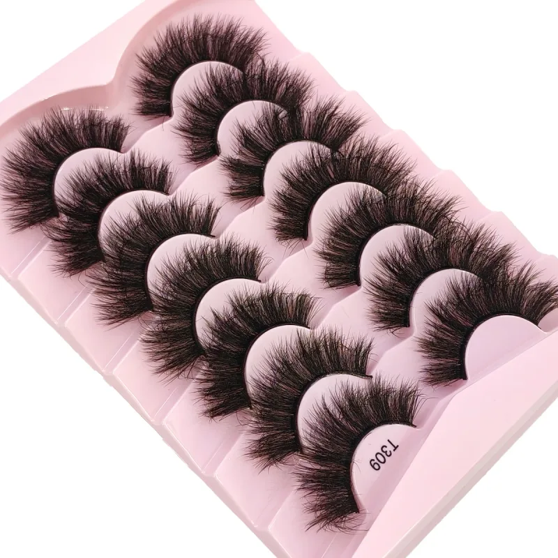 Fluffy Lashes Mink False EyelashesThick Cat Eye Makeup Long Natural Volume 3d Eyelashes Extension Wholesale Mink Eyelashes