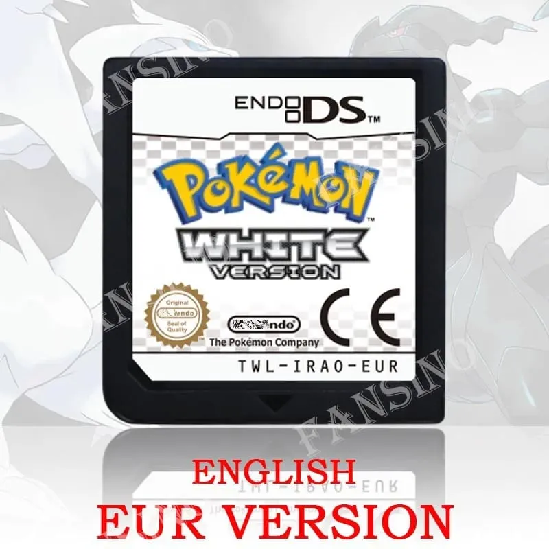 (USA EUR AUS) Pokemon Black White 1/2 Version High Quality Authentic 1:1 Replica DS Video Game Cartridge For DS 2DS 3DS Console