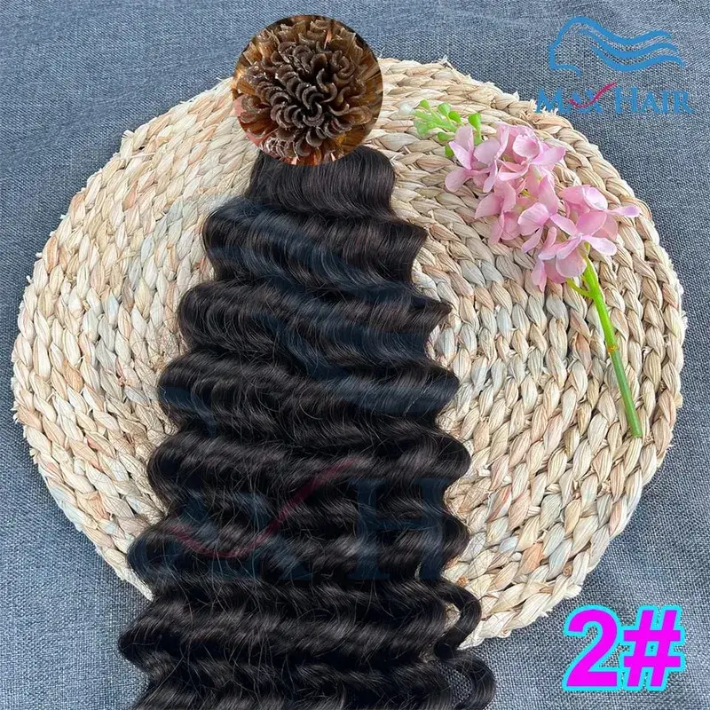 Keratin U Tip deep wave Human Hair Extensions 18-30 Inch Remy Hair Extensions High Quality Remy Human Hair salon Extensions — image 8