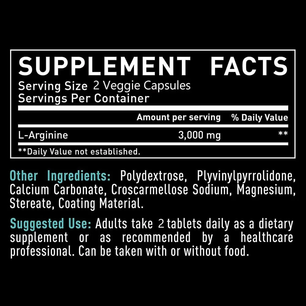 L Arginine 3000mg Capsules - 120 Capsules Nitric Oxide Supplement for Sport Muscle and Energy - L-Arginine Nitric Oxide Booster — image 5