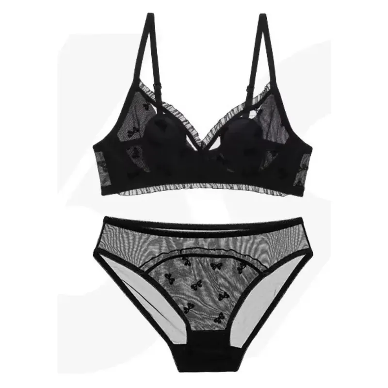 New Arrival Sweet French Lace Embroidery Bra Sexy Wireless Thin Cup Rabbit Ear Minimizer For Big Breasts Everyday Lingerie S-XL