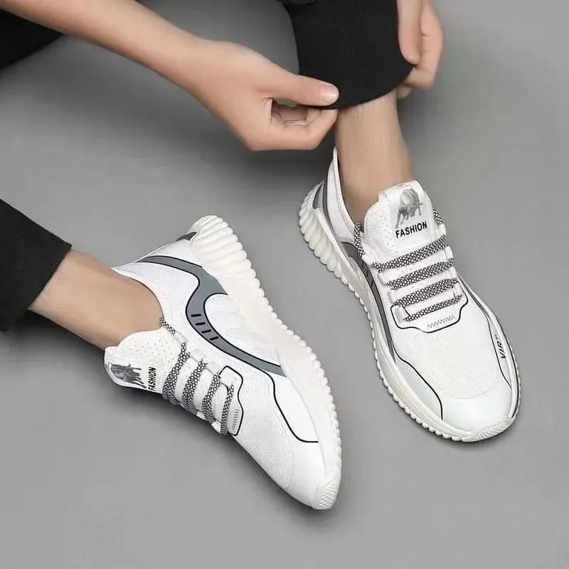 Men's lightweight mesh breathable casual sports shoes summer soft sole comfortable anti slip outdoor running shoes male sneakers