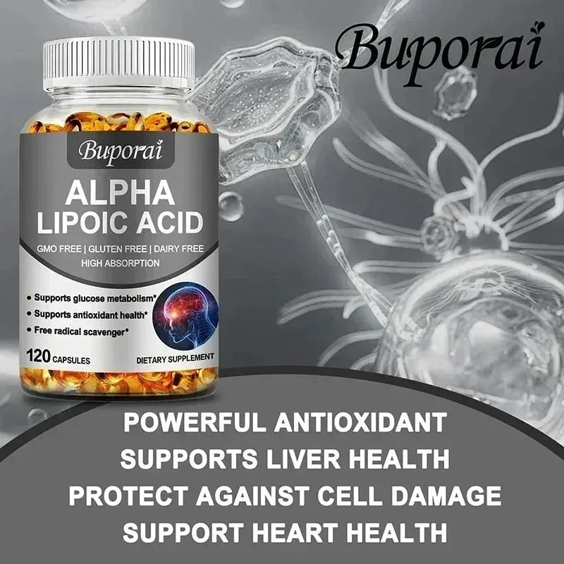 Alpha Lipoic Acid 600mg - Powerful Antioxidants Skin Care Protecting Liver Brain and Nerve Health Energy Metabolism — image 6