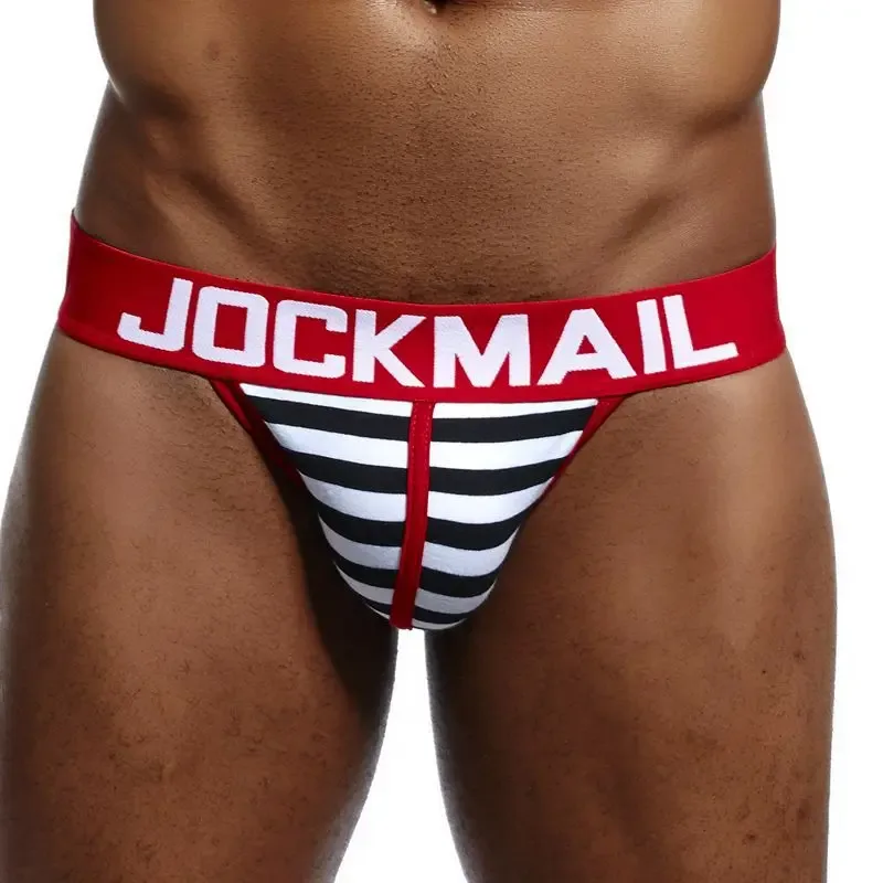 Quần Đùi Nam Cổ Cao Jockmail Cotton, Quần Lót Sọc Cho Nam, Mềm Mại Và Thoải Mái, Gay Cueca