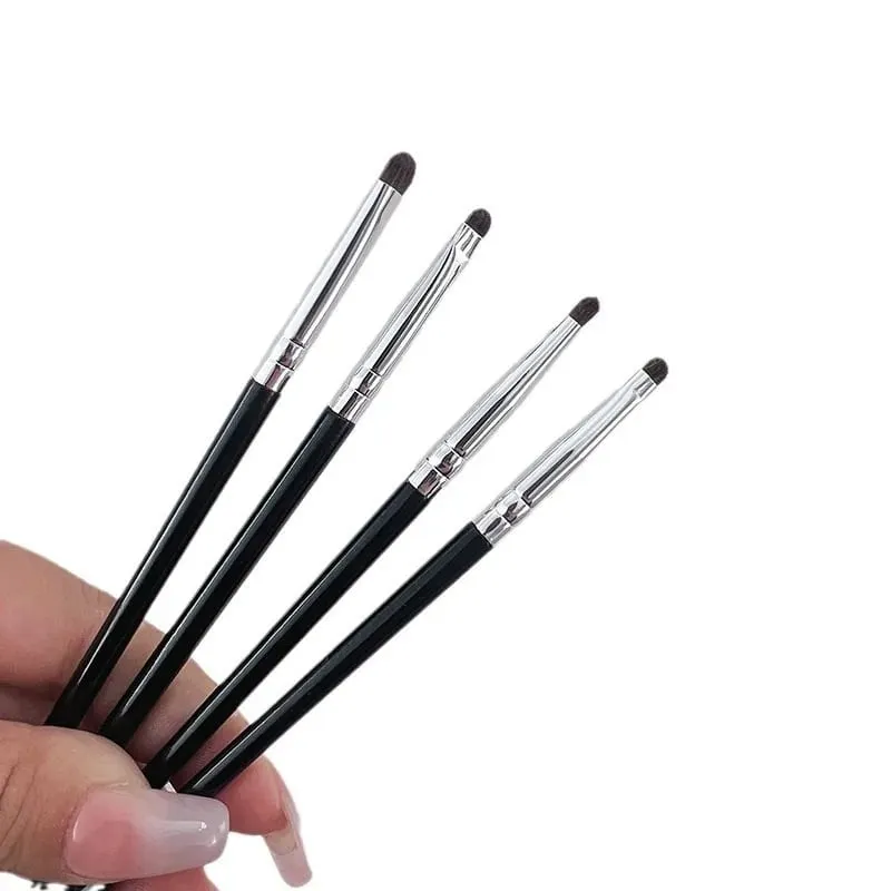 4/8/12pcs Precise Detail Eyeshadow Brush Soft Horse Hair Eyeline Silkworm Makeup Brush Highlighter Brushes Eyes Makeup Tools — image 2