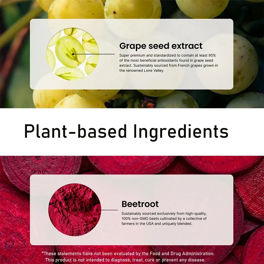 SuperBeets Supplements 1000mg Organic Beet Root Nitric Oxide Capsules - Supports Energy Healthy Circulation Blood Flow - Vegan