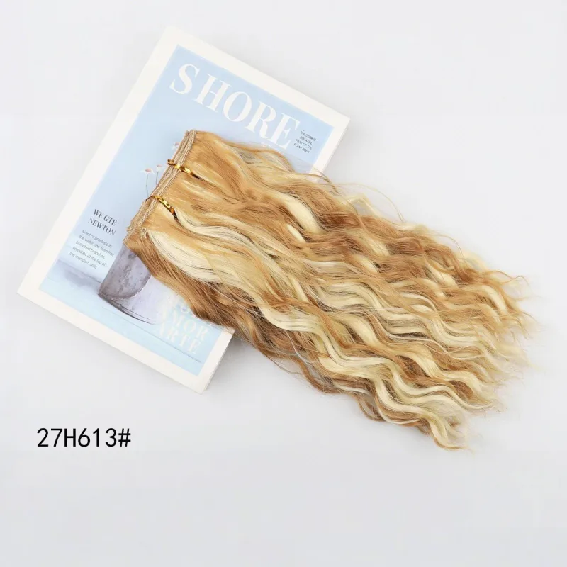 Clip in Hair Extensions 4PCS 14inch Short Curly Wavy Hair Extensions Invisible Lace Weft Soft Synthetic Hairpieces for Women — image 11