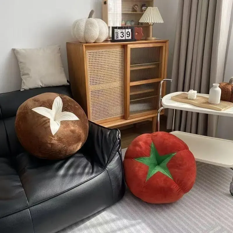 Hot Sale Soft Plush Mushroom Tomato Persimmon Shaped Floor Cushions Thick Filling Perfect For Living Room Bedroom Home Decor