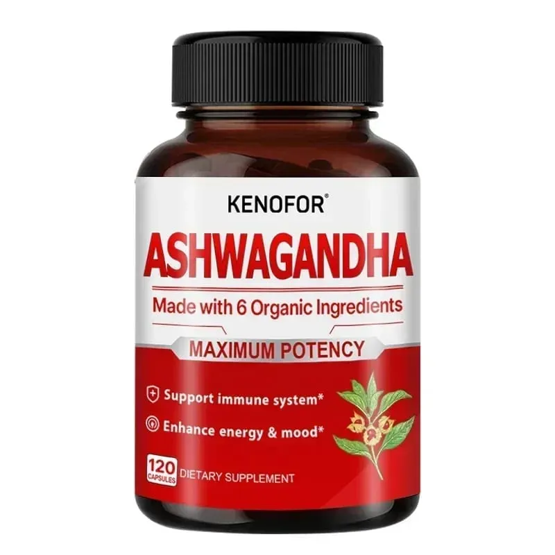 Økologisk Ashwagandha - 120 vegetabilske kapsler Ren økologisk Ashwagandha-pulver og rodekstrakt - Lindrer stress Forbedrer humøret — image 9