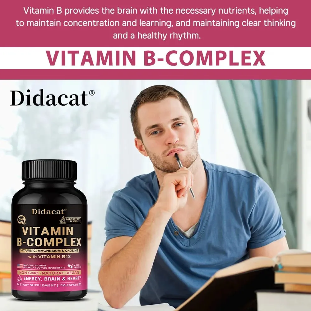 Vitamin B Complex with Vitamin C Choline & Inositol Support Energy Metabolism Nerve Health Cardio Wellness & Immune Defense — image 5