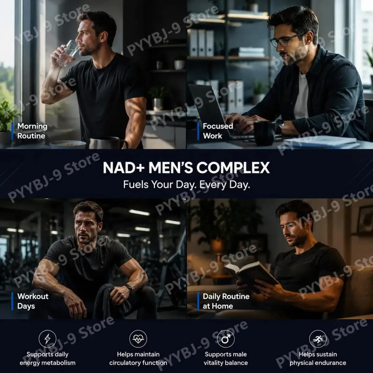 Docteat NAD+ Men's Complex Capsules for Daily Energy Metabolism and Circulatory Support Male Vitality Balance 60 Capsules — image 4