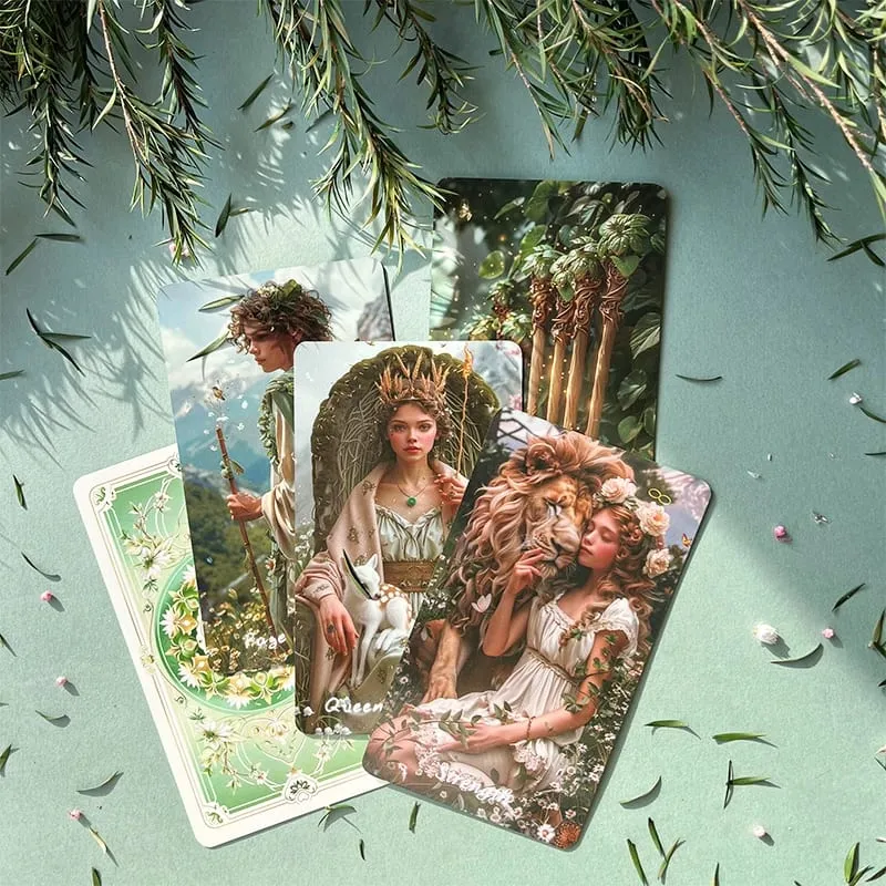 Arot Cards for Beginners with Guidebook Spring Sprout Tarot Deck 80 Oracle And Tarot Cards 400 GSM Premium Cards with Gilded