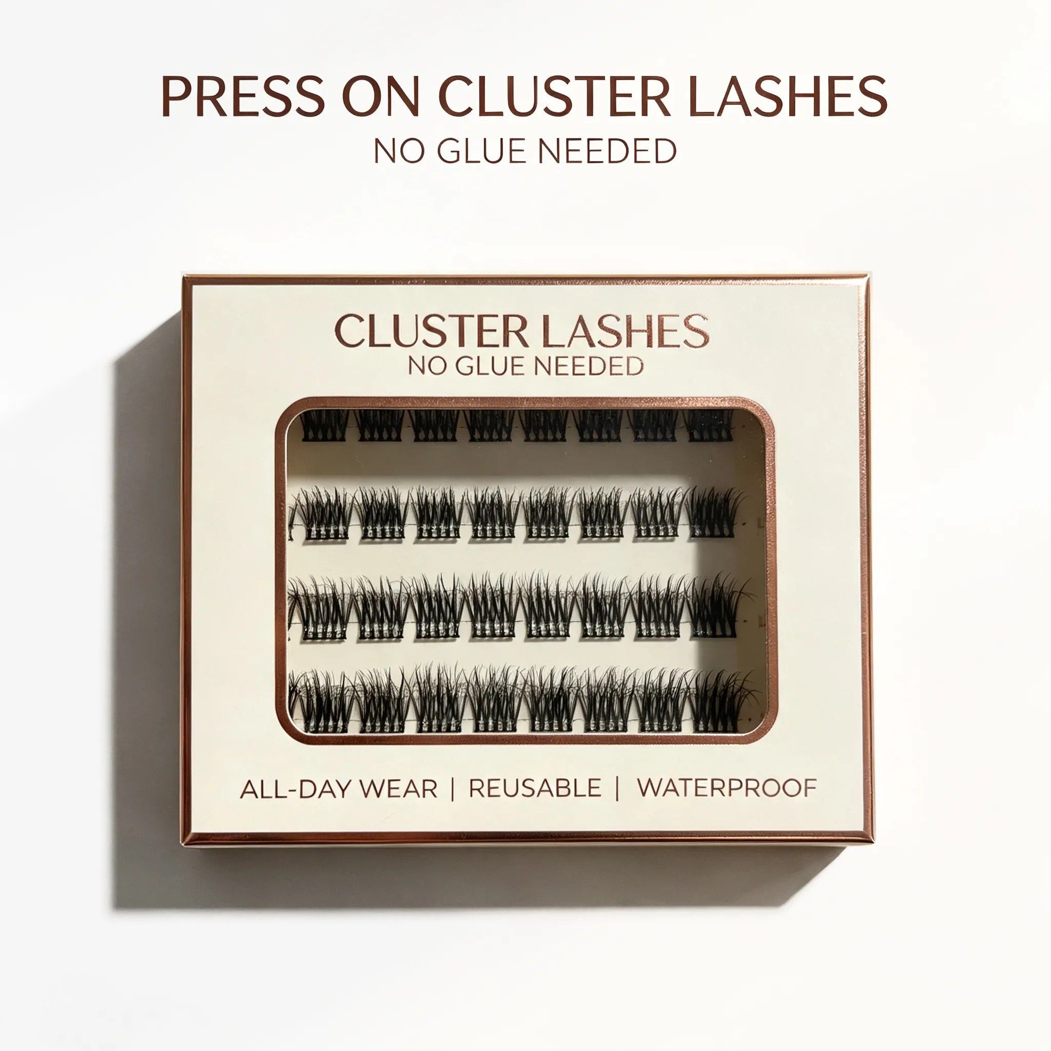 Self Adhesive Cluster Lashes Wide Pre‑glued Tap Natural DIY Eyelash Extension No Glue Need Eyelashes Press On Manga Lashes