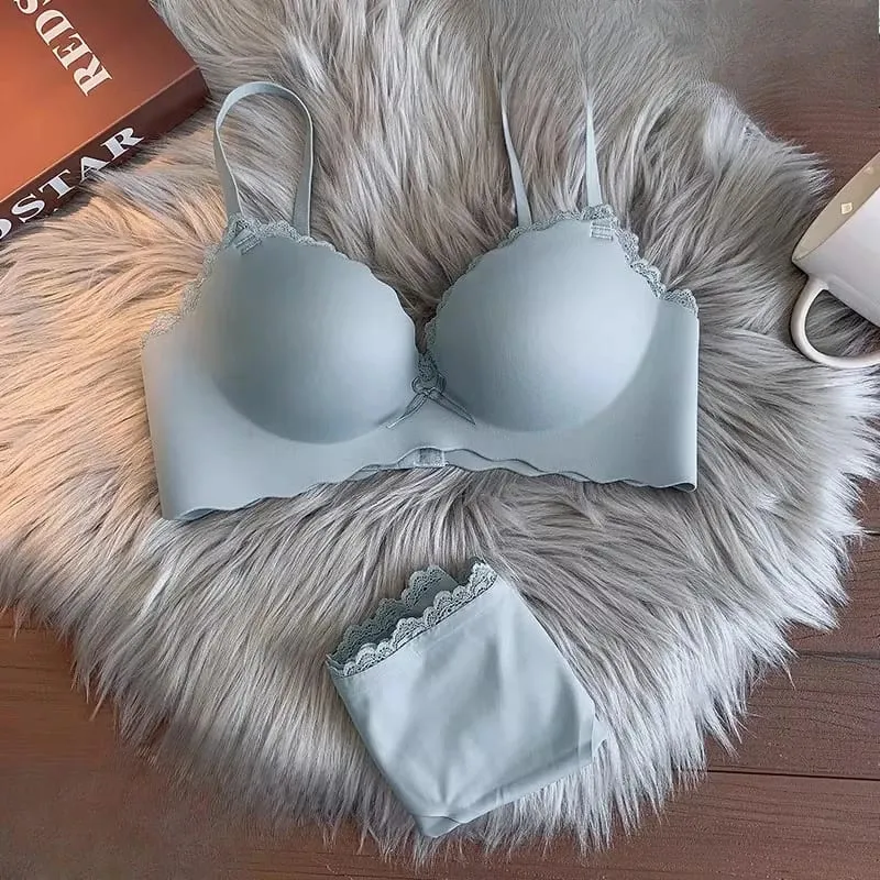 Hot Selling Ladies Push Up Bra Set Seamless Wireless Support Anti-Sagging Comfort Lingerie S-XL for Young Women Soft Daily Wear — image 5
