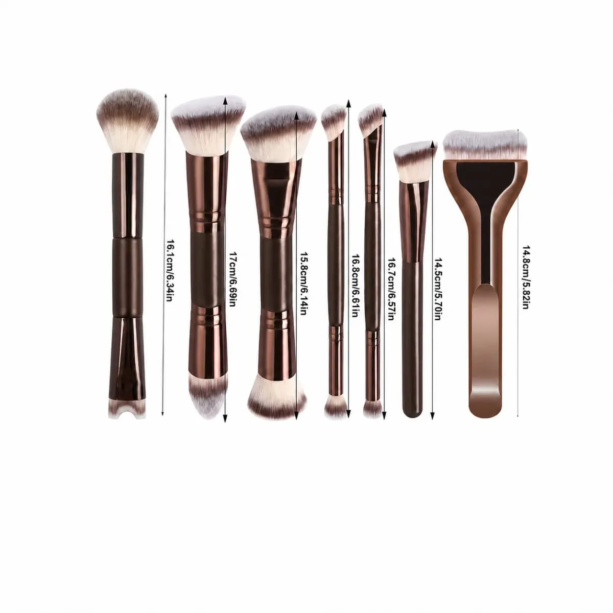 7pcs Professional Makeup Brush Set Foundation Brush Powder Brush Eye Shadow Brush Blending Brush Tool Soft to Face Travel
