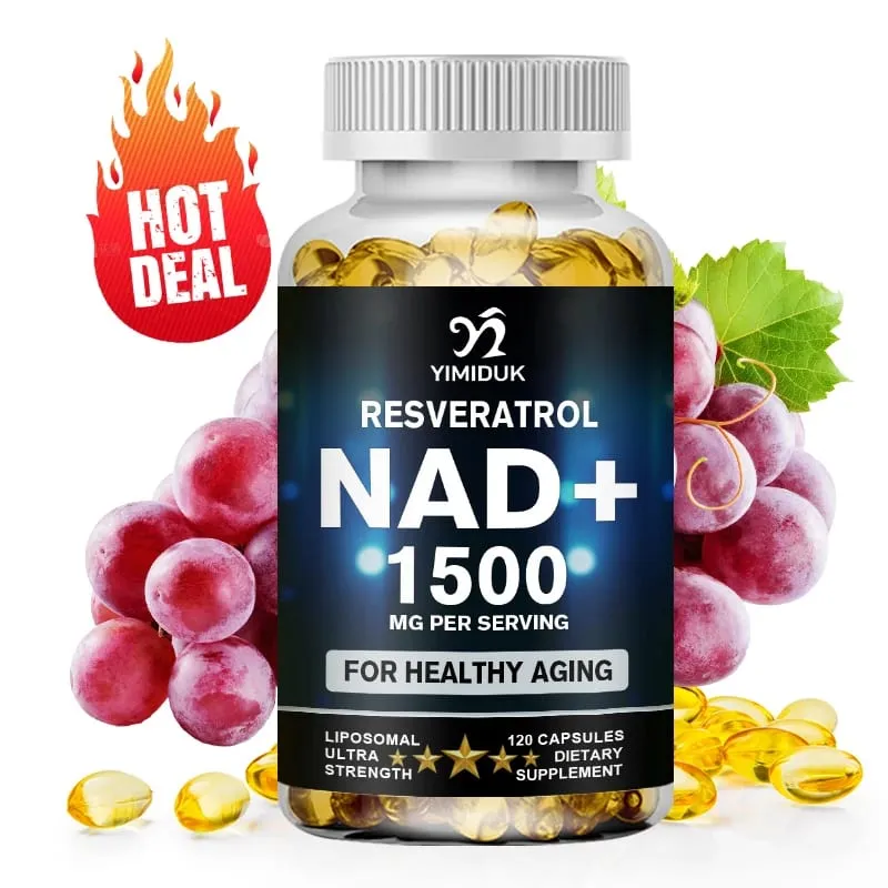1500 mg NAD-supplement - Liposomaal NAD+ supplement met resveratrol-uithoudingsvermogen en gezond ouder worden - Sterktecapsules — image 1