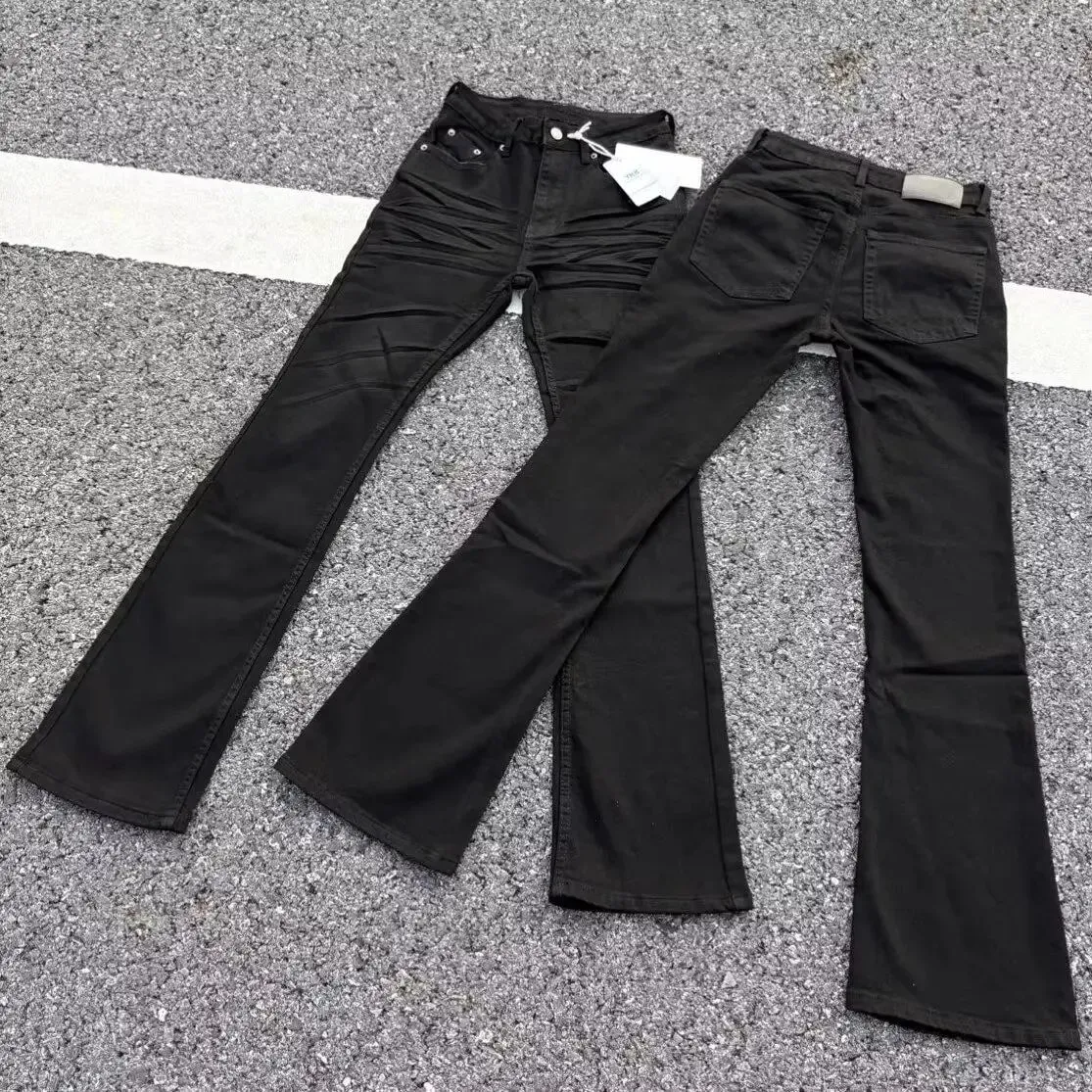 Men's 90s Slim Micro Horn Jeans Street Summer Sweatpants Y2k Pants Thin Boy Bottoms Male Wide Leg Bell-bottom Trousers