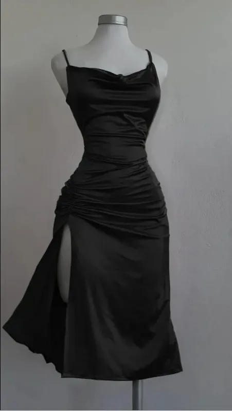 2026 New Style Strapless Ruffled Slit Sexy Form-Fitting A-line Dress