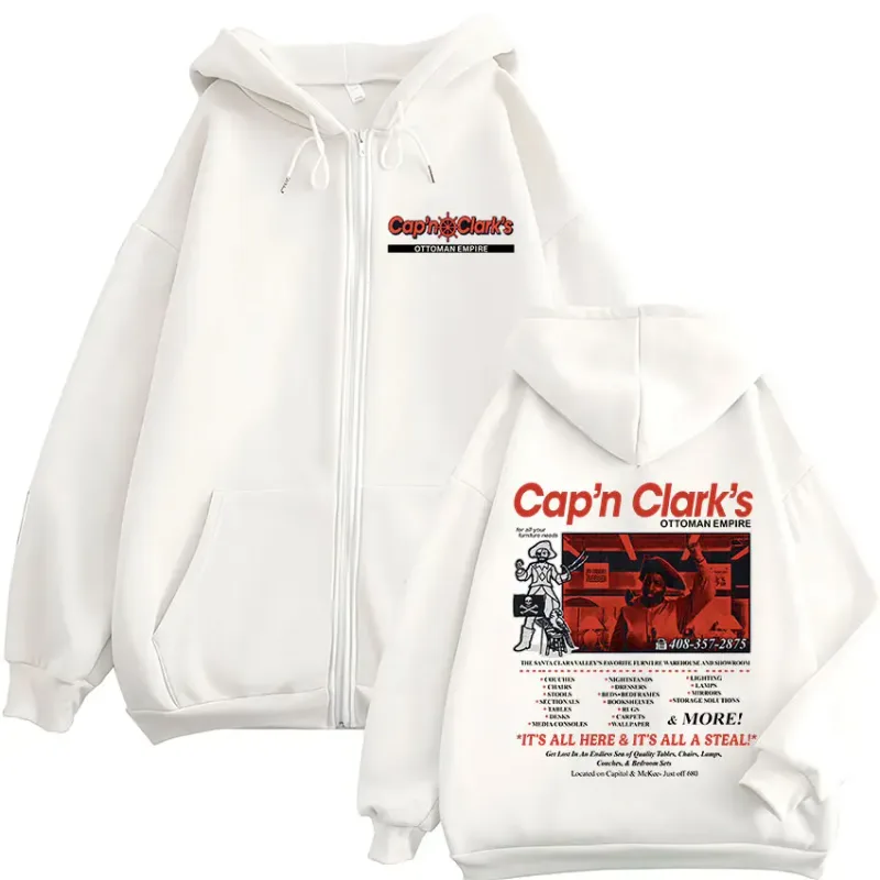 Horror Movie Backrooms Cap'n Clark's Ottoman Empire Pirate Zipper Hoodies Men's Casual Long Sleeves Zip Up Sweatshirts Jackets — image 4
