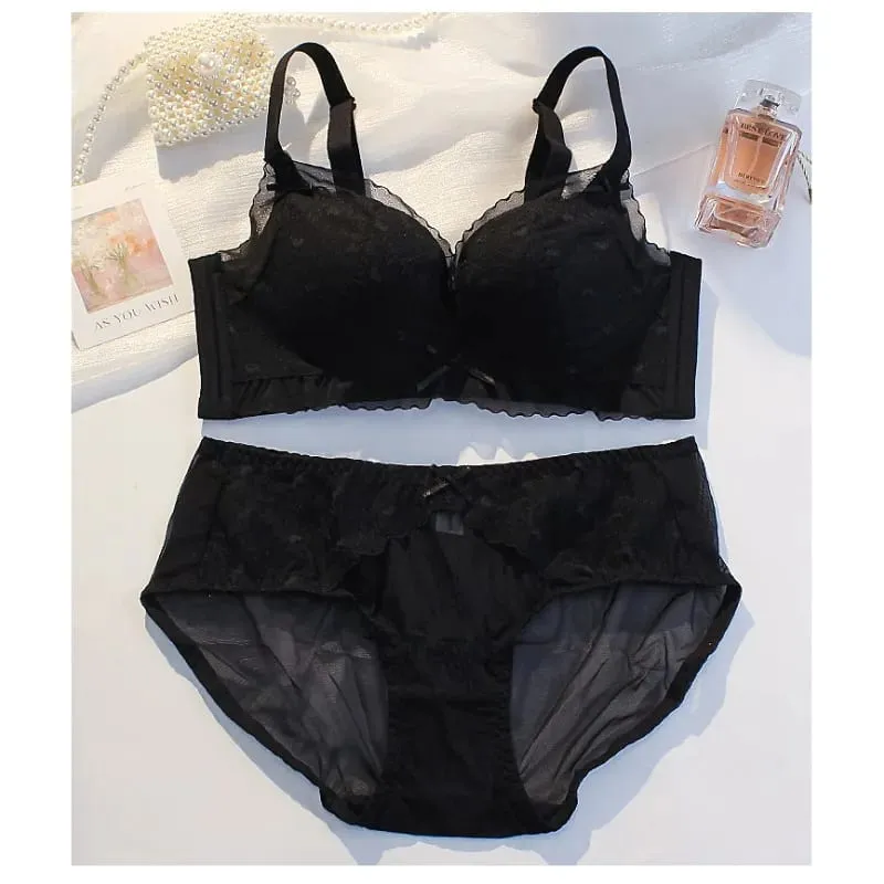 Sexy Pure Desire Breeze Bralette Small Bust Push Up Gathering Anti-Sagging Wirefree Comfort Breathable Lingerie Set Large Look — image 2
