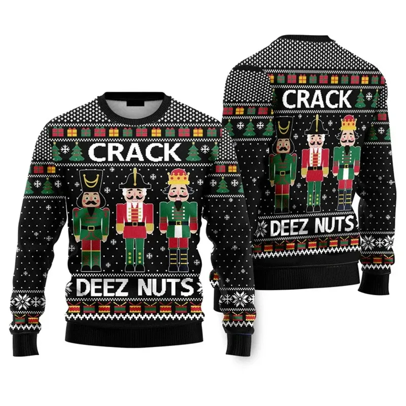 New 2026 Ugly Christmas Sweater Men Santa Claus Pattern Pullovers Women 2026 New Year Merry Christmas Crew Neck Sweatshirts — image 9
