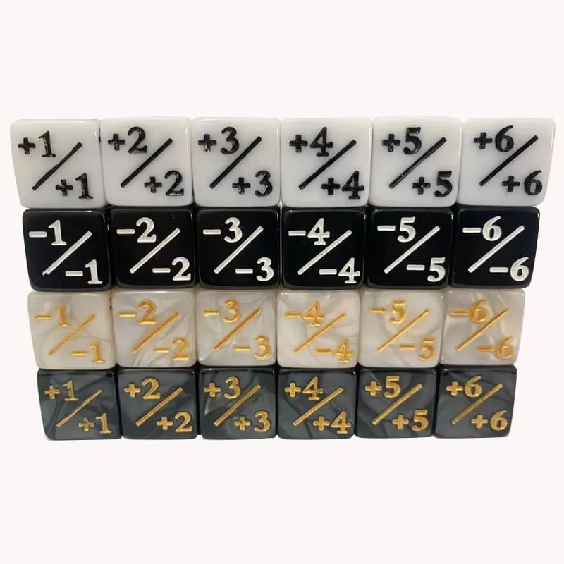10Pcs 16mm 6 Side Dice Counters +1/-1 Dice Kids Toy Counting Dices For Magic The Gathering Card Gaming Token & Loyalty Toys Gift