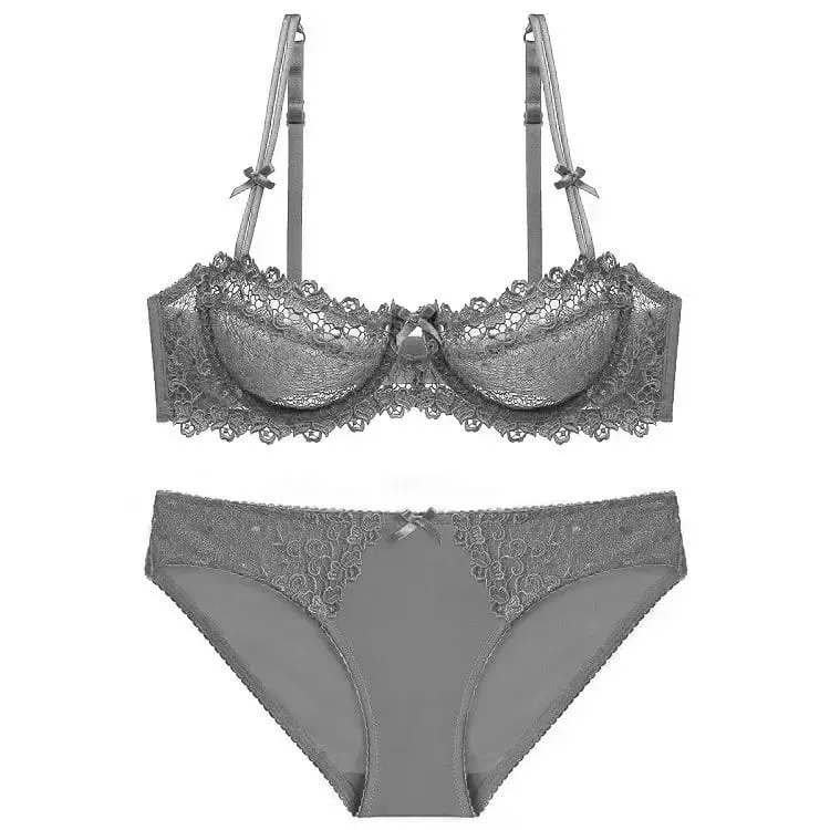 Amazon New Sexyredlace Bra Suit Summer Slimming Bras Thin Gathered Style Lingerie Other Materials Versatile Color Options