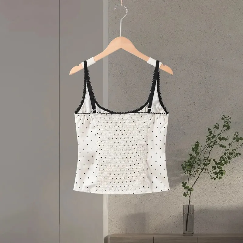 Sexy Polka Dot Sling Tops Women Backless Sleeveless Contrast Fitted Top Female 2026 Spring New Chic Fashion Streetwears Lady — image 9