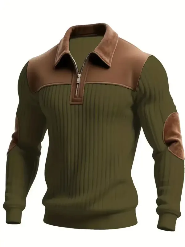 Hoodies men's sweatshirt 2026 new knitted lapel stitching embroidery casual sports autumn zipper sweatshirt man's clothing — image 10