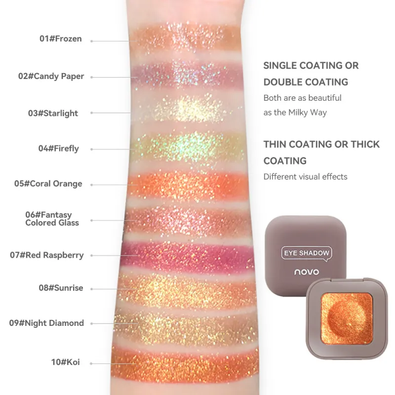 Keyboard Fingertips Cool Eye Shadow Makeup Paint Glitter Eye Shadow 3D Bare Metal Eye Shadow For Brightening Eye Makeup