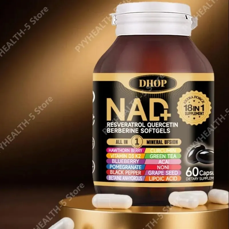 NAD+ Softgels with Resveratrol Quercetin Berberine Softgels 18-in-1 Supplement for Overall Health Support 60 Capsules — image 5