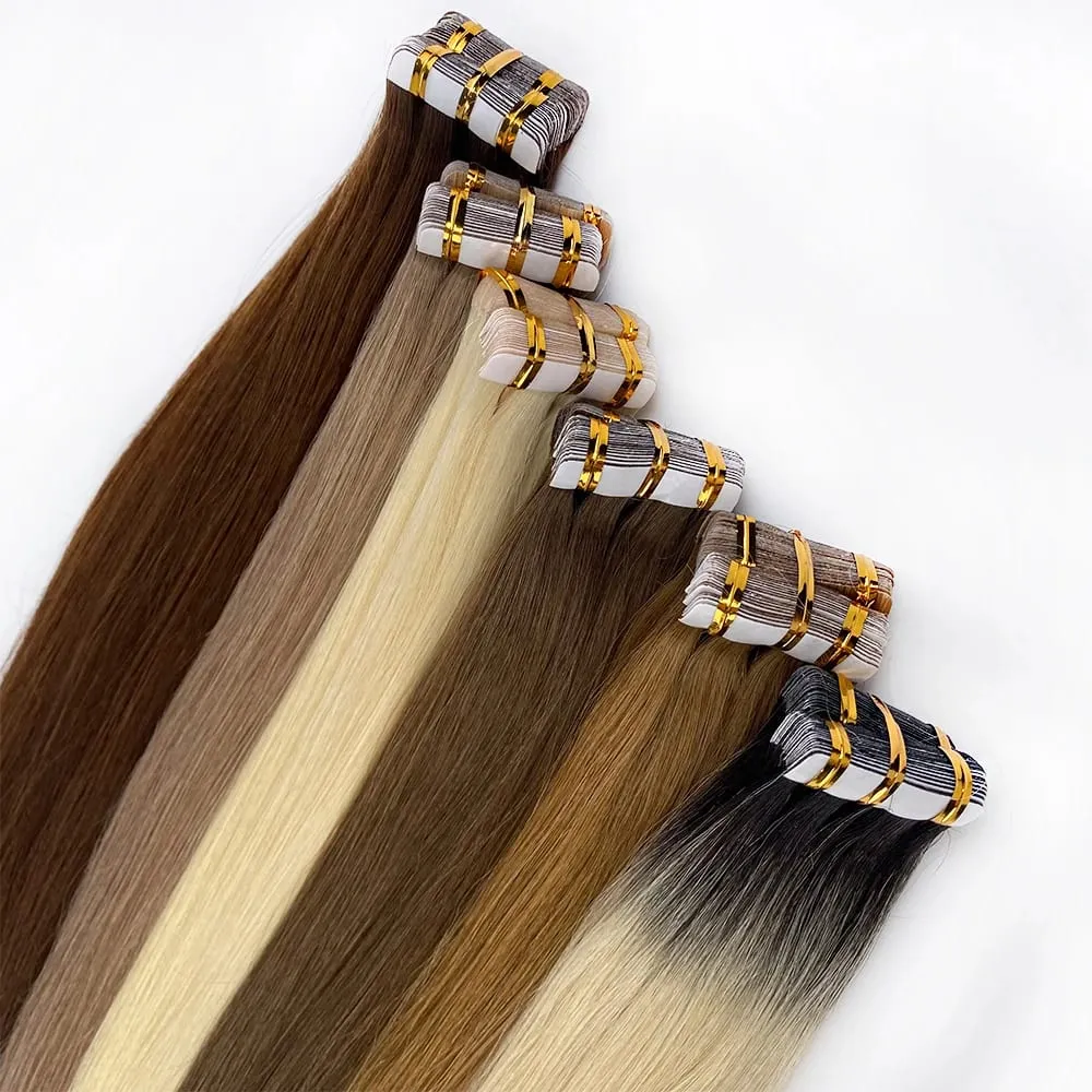 High Quality Tape Hair Extensions Full Ends Straight Hair 18-30 Inch Double Sided Adhesive Tape in Different Colors — image 7