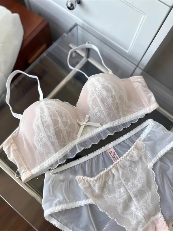 Victorian Inspired Demi Bra & Knicker Set | Sheer Mesh Lace Push Up for Small Bust Anti-Sagging | Luxury Lingerie MOYISU Panty — image 11
