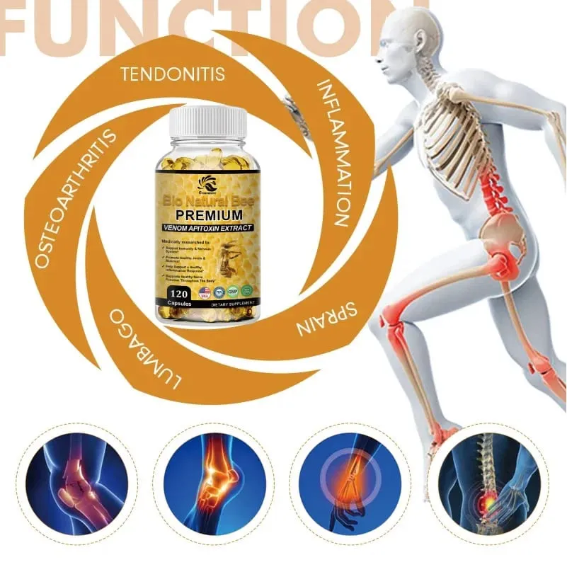 Greensure Natural BEE Venom Capsule para Imunidade e Antioxidação - 60/120 Cápsulas - Não OGM