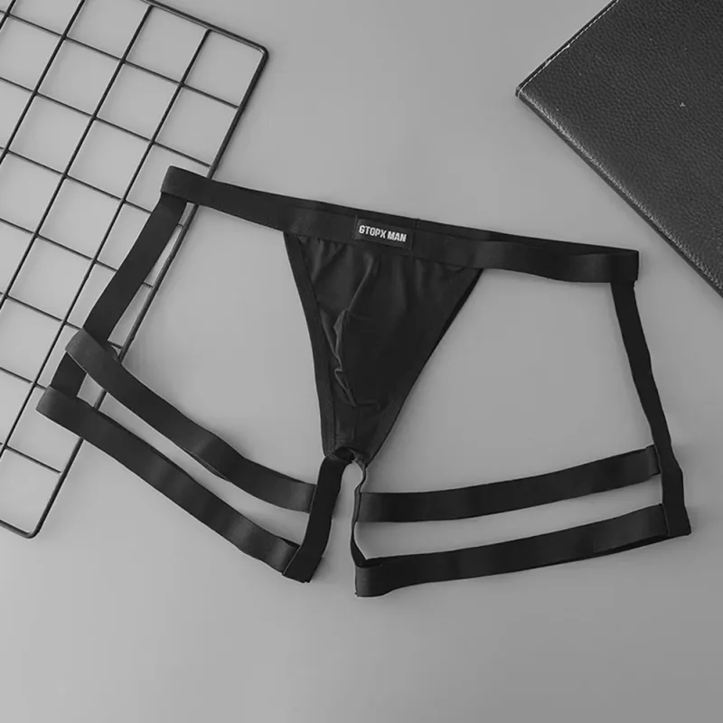 Men's Jockstrap Briefs Suspender Underwear Breathable Thong Briefs U Convex Pouch Elastic Low Rise Underpants — image 6