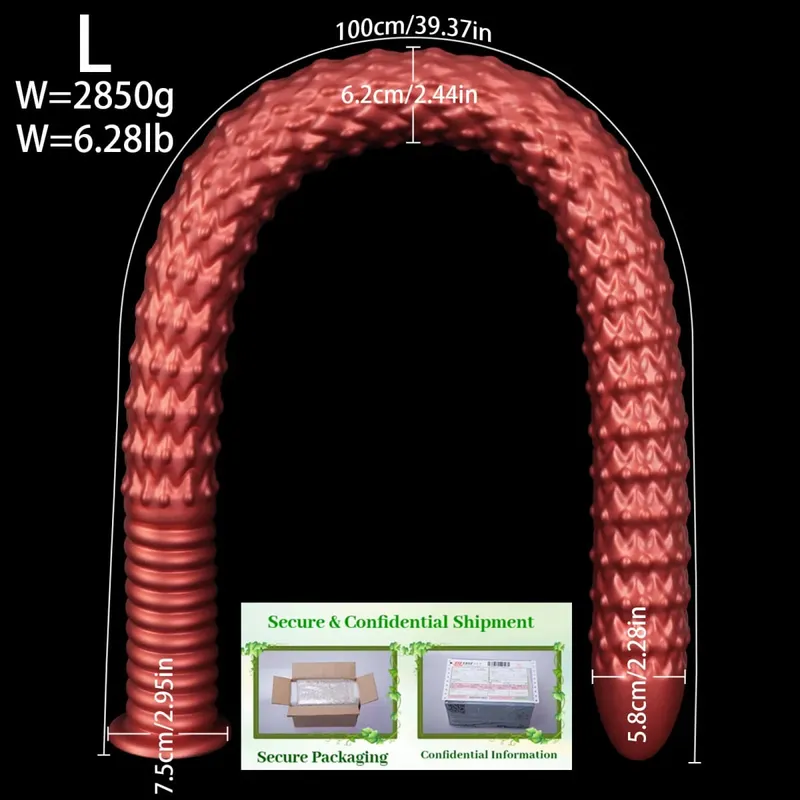 Long 1M butt plug soft silicone anal plug Ass dilation Male prostate massage Female vaginal G-spot stimulation big dildo sex toy