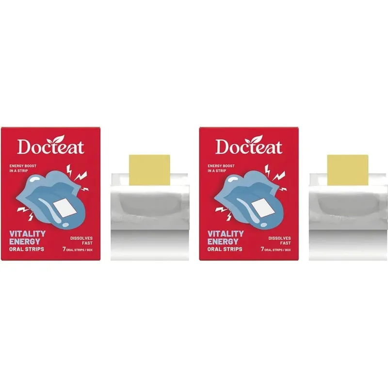 Docteat Energy Support Oral Strips with Caffeine L-Theanine Vitamin B3 B6 B12 Fast Dissolving Daily Nutrition Supplement 7 Count — image 8