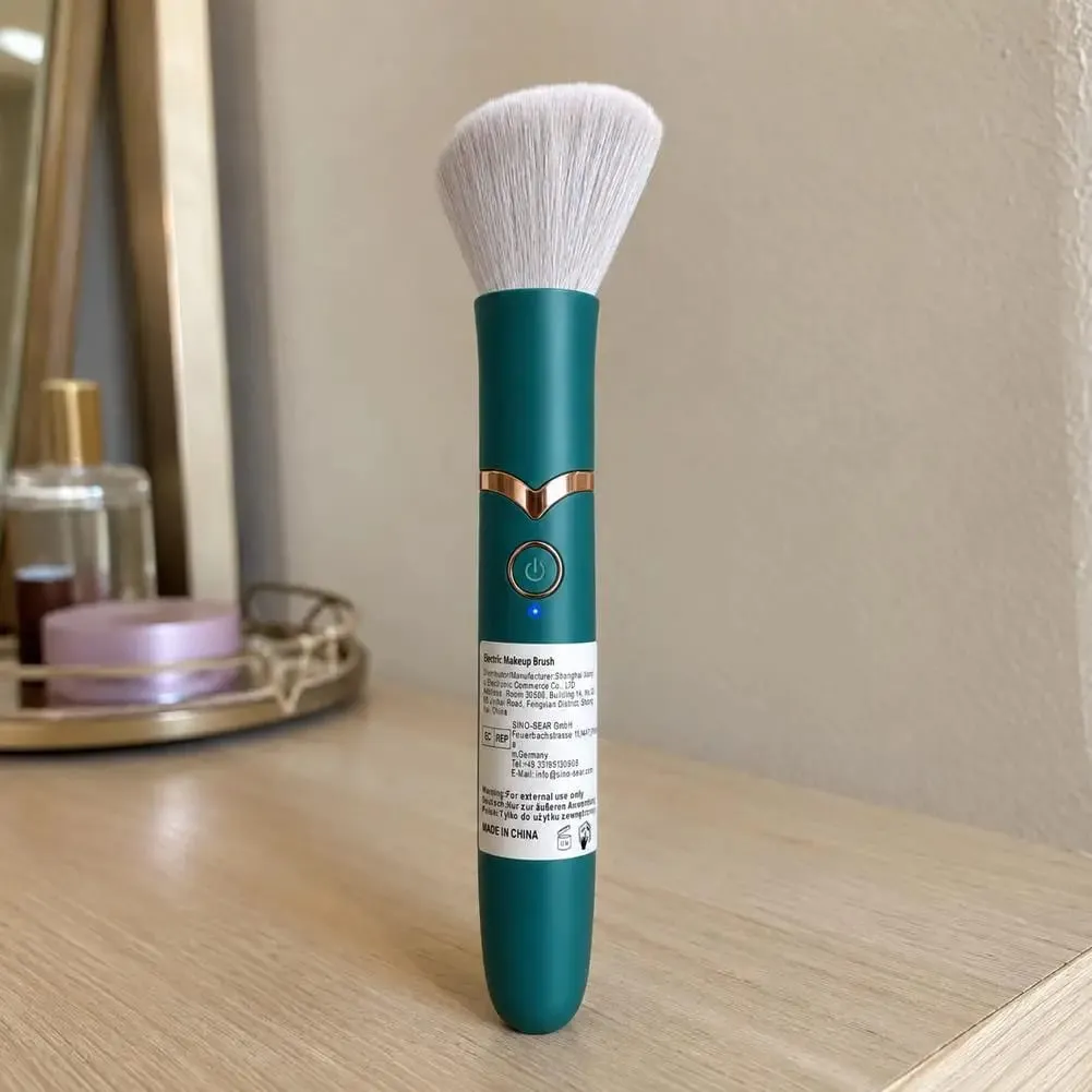 1 STK 2 i 1 elektrisk foundation børste Vibration Makeup Børste Multifunktion Blød Fluffy Bærbar Genopladelig Detail Makeup Værktøj