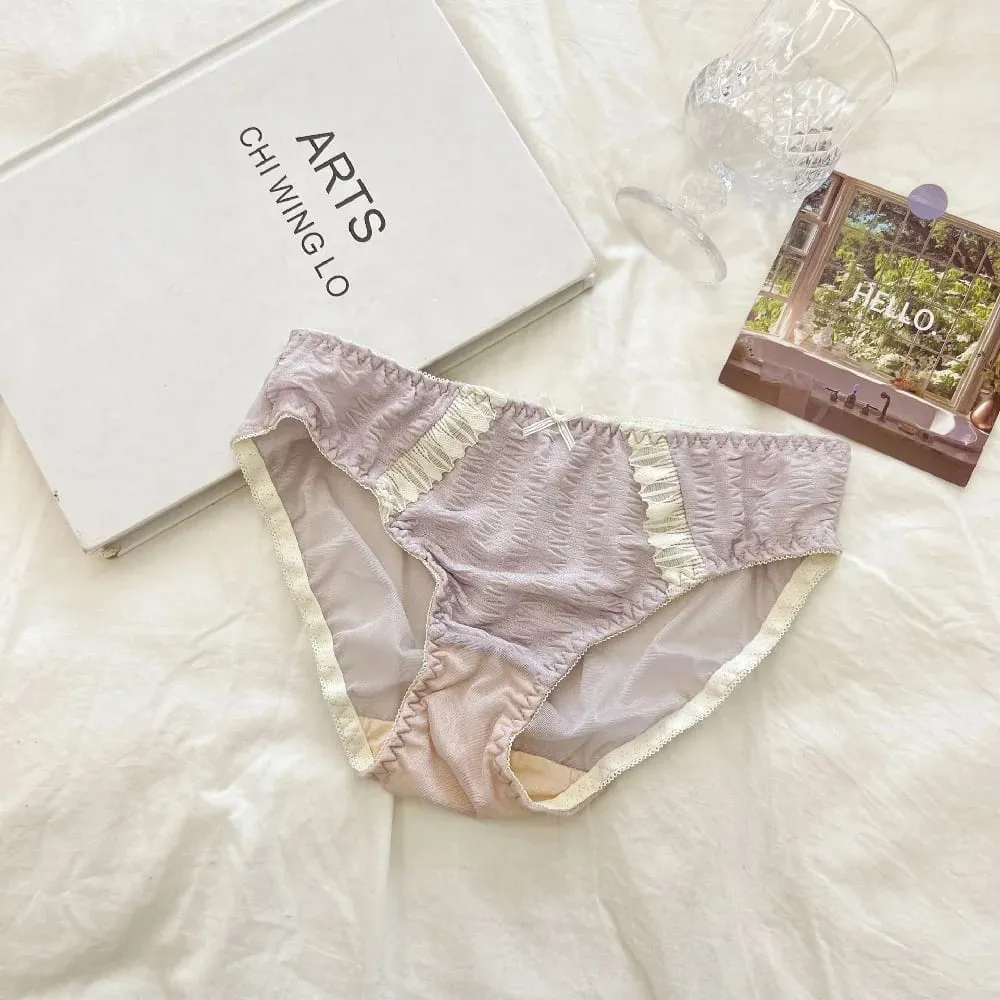 Jeunes filles intimes 2026 nouvelle petite Lingerie confortable sans couture une pièce soutien-gorge et culotte ensembles dentelle nœud sous-vêtements de femme