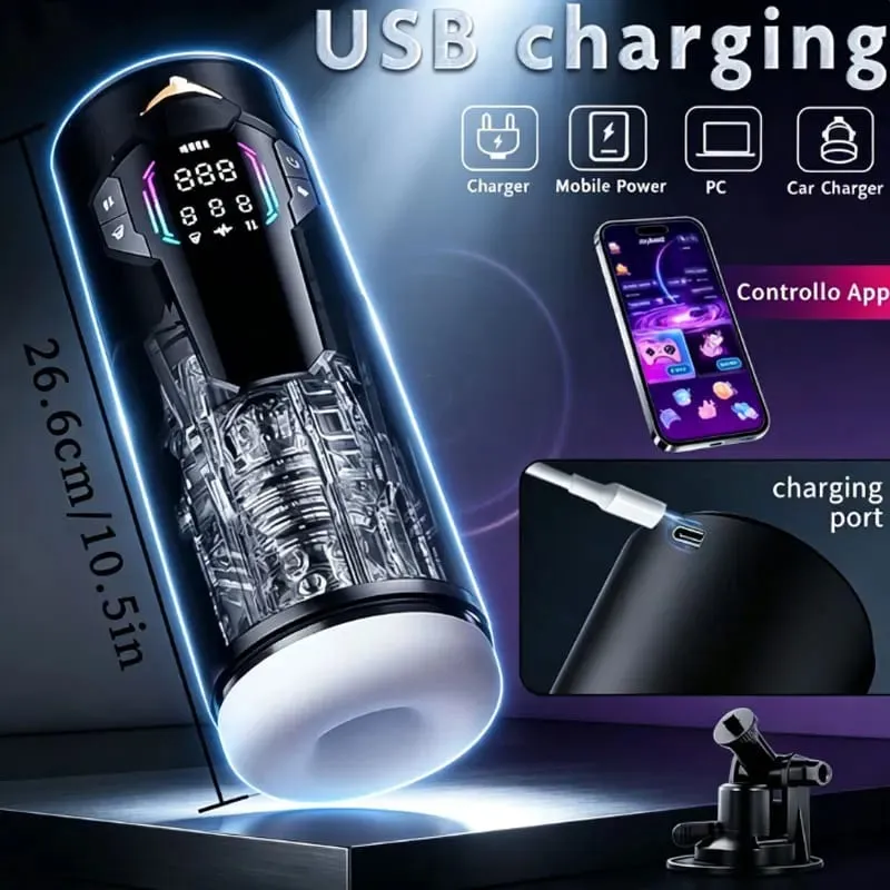 Telescopic Rotation Masturbator Cup Sucking Penis Pump Pocket Pussy Blowjob Sex Toys Stroker Piston Automatic Mastubator for 18+