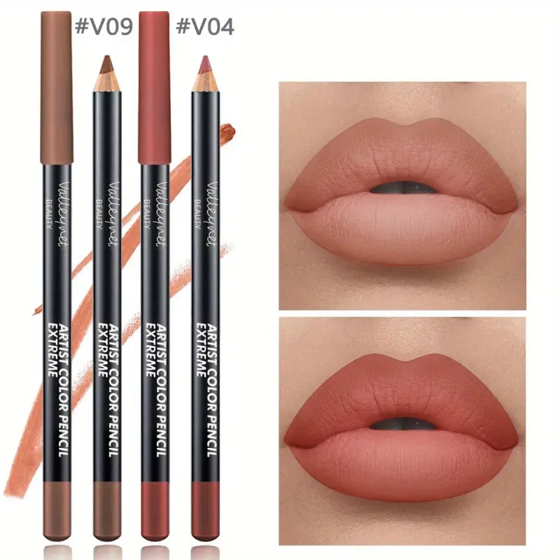 2pcs Lip Liner Makeup Duo:long-lasting waterproof Matte Formula Is Gentle on Sensitive Skin and Ideal for Light Beige Tones