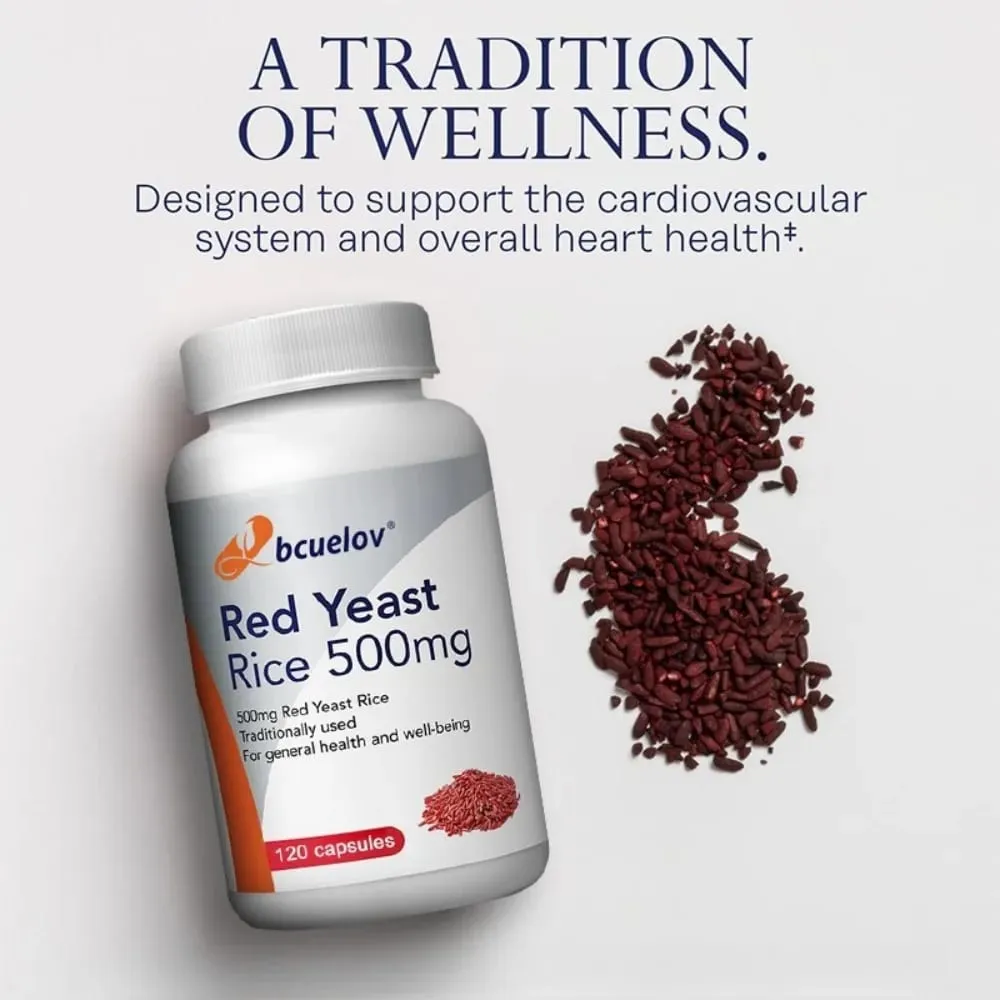 Red Yeast Rice Extract 500 Mg Vegetarian– Advanced Healthy Heart Formula for Cardiovascular Health Supplement — image 2