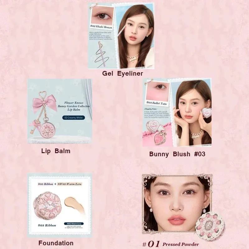 Flower Knows Make-up-Set, komplettes professionelles Make-up-Geschenkset, Meerjungfrauen-Engel-Highlight-Schwan-Lippenstift, 5-teiliges Set