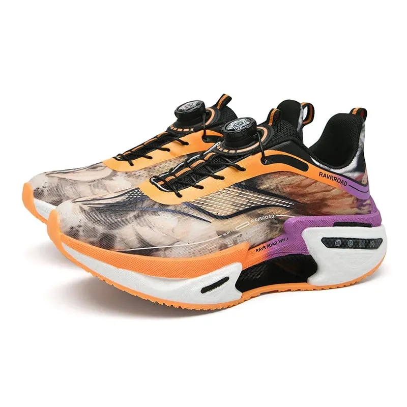 Elastic Speed Running Shoes for Men Carbon Plate Push Rotating Buckle Sports Shoes for Women Professional Shock-Absorbing