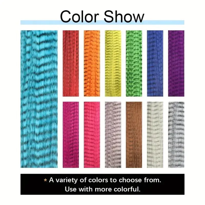 Lansa Feather Hair Extension 10Pieces Fake Hair I Tip Rainbow Synthetic Hair 16inch Hairpiece Feather for Hair Extension — image 4
