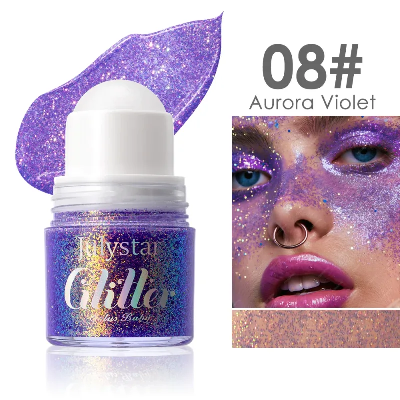 Rolling Sequins Glitter Gel Face Body Painting Shiny Liquid Green White Pearl Gloss Eye Shadow Brighten Stage Makeup Decoration