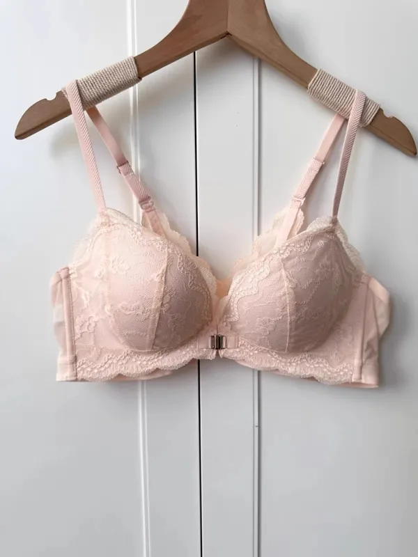Summer Nouvelle Tendance! Soutien-Gorge Push Up à Fermeture Avant - Bretelles Dentelle Dos Bralette Légère pour Petite Poitrine
