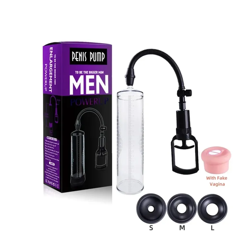 Penis Pump Vacuum Enlargement Trainer 3 Sleeves Silicone Male Enhancement Stamina Exercise Reusable Adult Sex Toy With Gauge — image 8