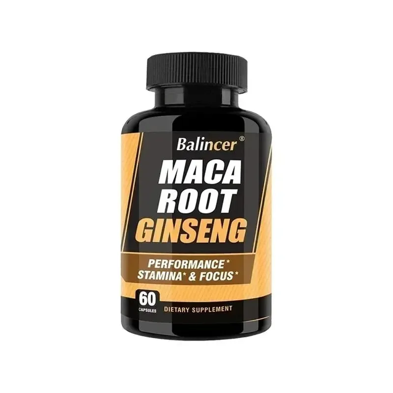 Maca Root Capsules 10000mg with Ginseng Energy Muscle Mood Energy Strength & Men's Health Support Relieve Fatigue