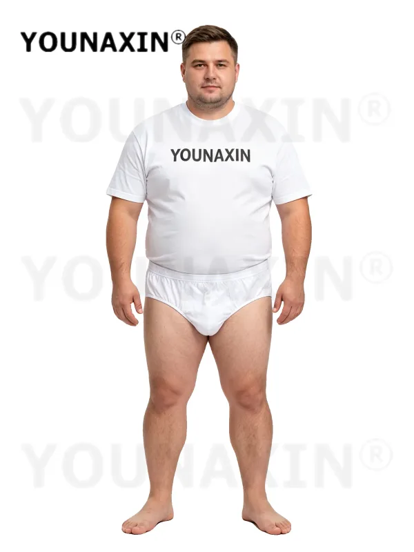 7 Pieces Overweight Men's Big And Tall White Briefs Cotton Plus Size Underwear Panties Undies L XL 2XL 3XL 4XL 5XL 6XL 7XL 8XL